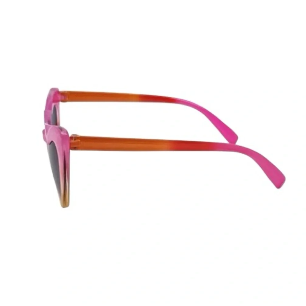 Heart Shaped Full Rim Pink Orange Yellow Frame Sunglasses